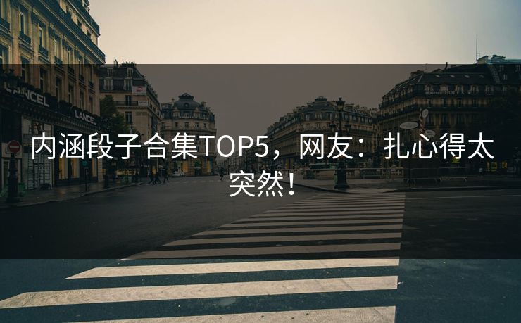 内涵段子合集TOP5，网友：扎心得太突然！