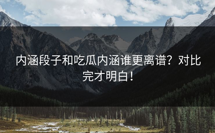 内涵段子和吃瓜内涵谁更离谱？对比完才明白！