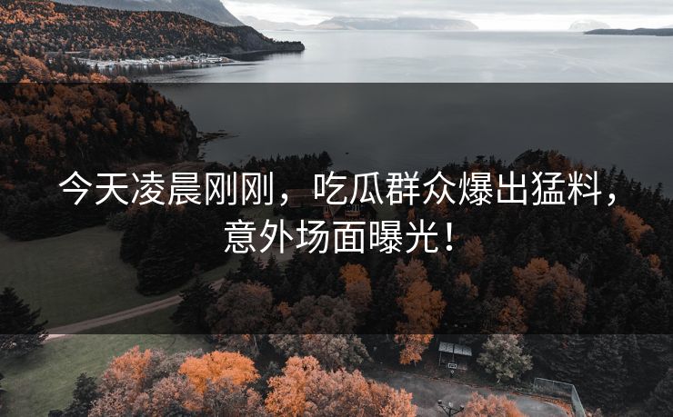 今天凌晨刚刚，吃瓜群众爆出猛料，意外场面曝光！
