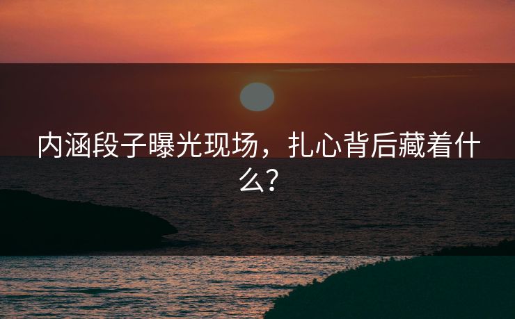 内涵段子曝光现场，扎心背后藏着什么？