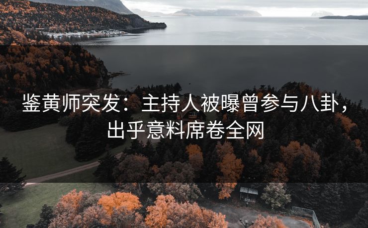 鉴黄师突发：主持人被曝曾参与八卦，出乎意料席卷全网