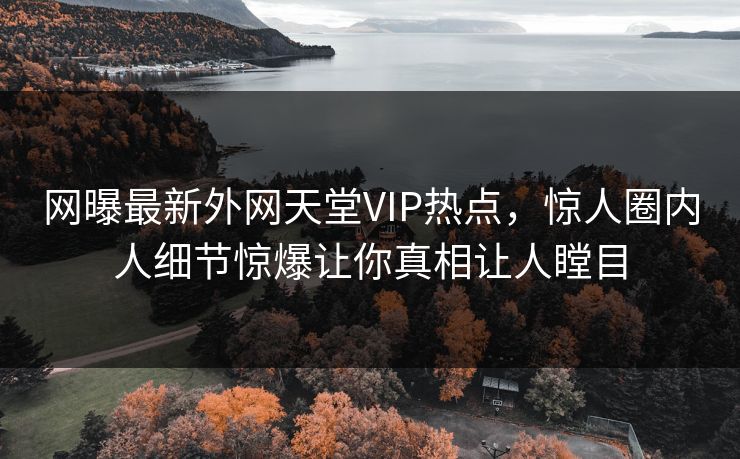 网曝最新外网天堂VIP热点，惊人圈内人细节惊爆让你真相让人瞠目