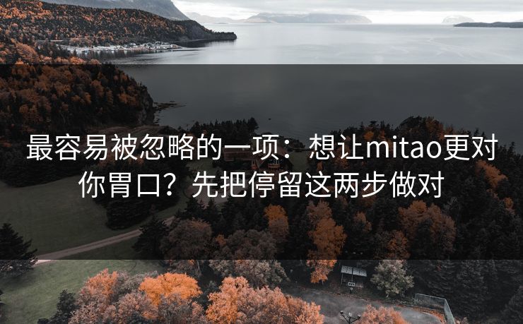 最容易被忽略的一项：想让mitao更对你胃口？先把停留这两步做对